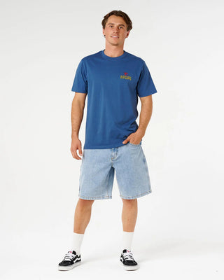Rip Curl Shred Til Dead Relaxed Short Sleeve T-Shirt - Light Navy