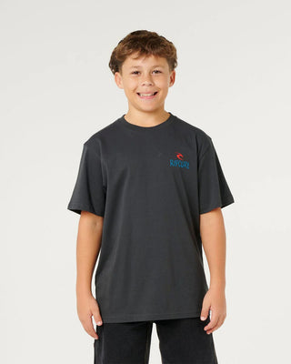 Rip Curl Boy's Shred Til Dead Short Sleeve T-Shirt - Washed Black