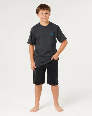 Rip Curl Boy's Shred Til Dead Short Sleeve T-Shirt - Washed Black