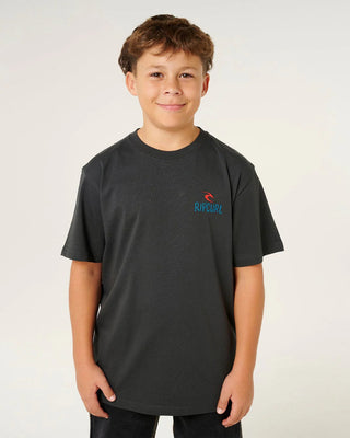 Rip Curl Boy's Shred Til Dead Short Sleeve T-Shirt - Washed Black