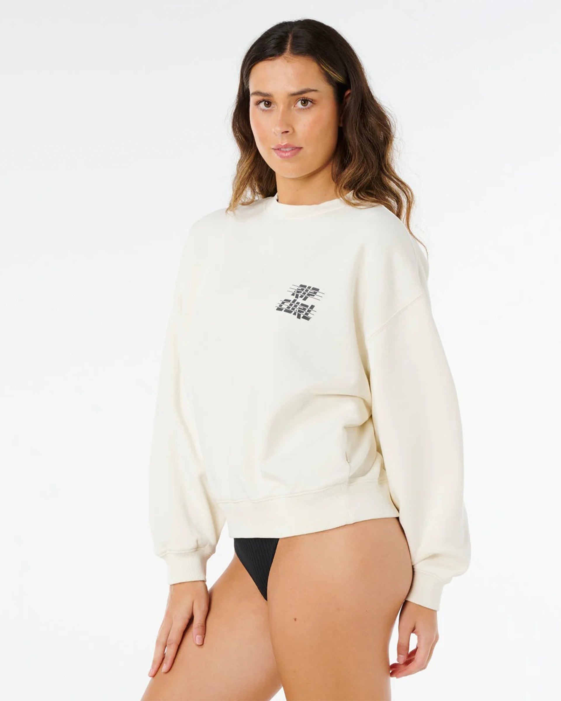 Rip Curl Women's Sports Dept Drop Shoulder Crew - Bone