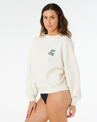 Rip Curl Women's Sports Dept Drop Shoulder Crew - Bone