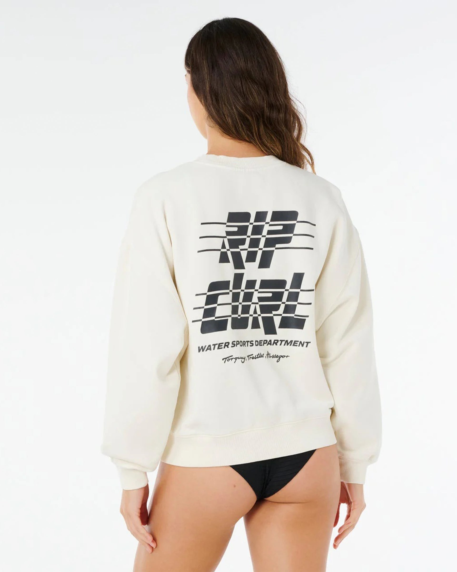 Rip Curl Women's Sports Dept Drop Shoulder Crew - Bone