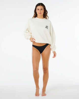 Rip Curl Women's Sports Dept Drop Shoulder Crew - Bone