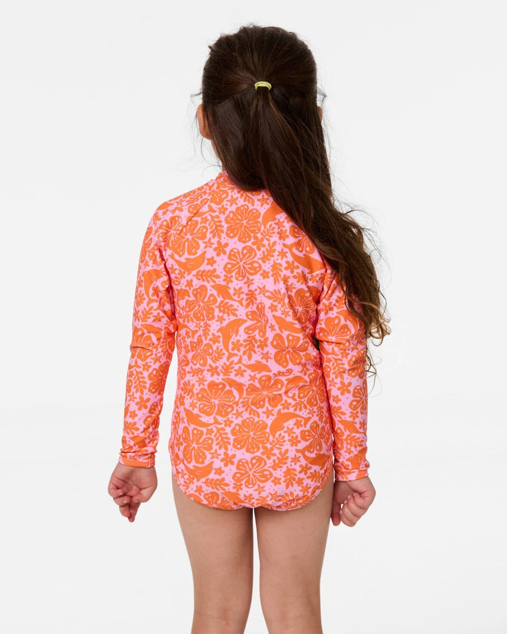 Rip Curl Girl's (0-6) Sun And Swell Long Sleeve Surfsuit - Mandarin