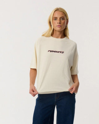 Rip Curl Women's Sunset Beach Raglan Boxy Tee - Bone