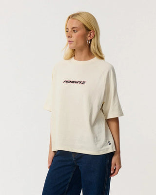 Rip Curl Women's Sunset Beach Raglan Boxy Tee - Bone