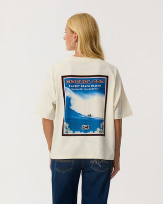 Rip Curl Women's Sunset Beach Raglan Boxy Tee - Bone