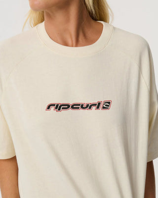 Rip Curl Women's Sunset Beach Raglan Boxy Tee - Bone