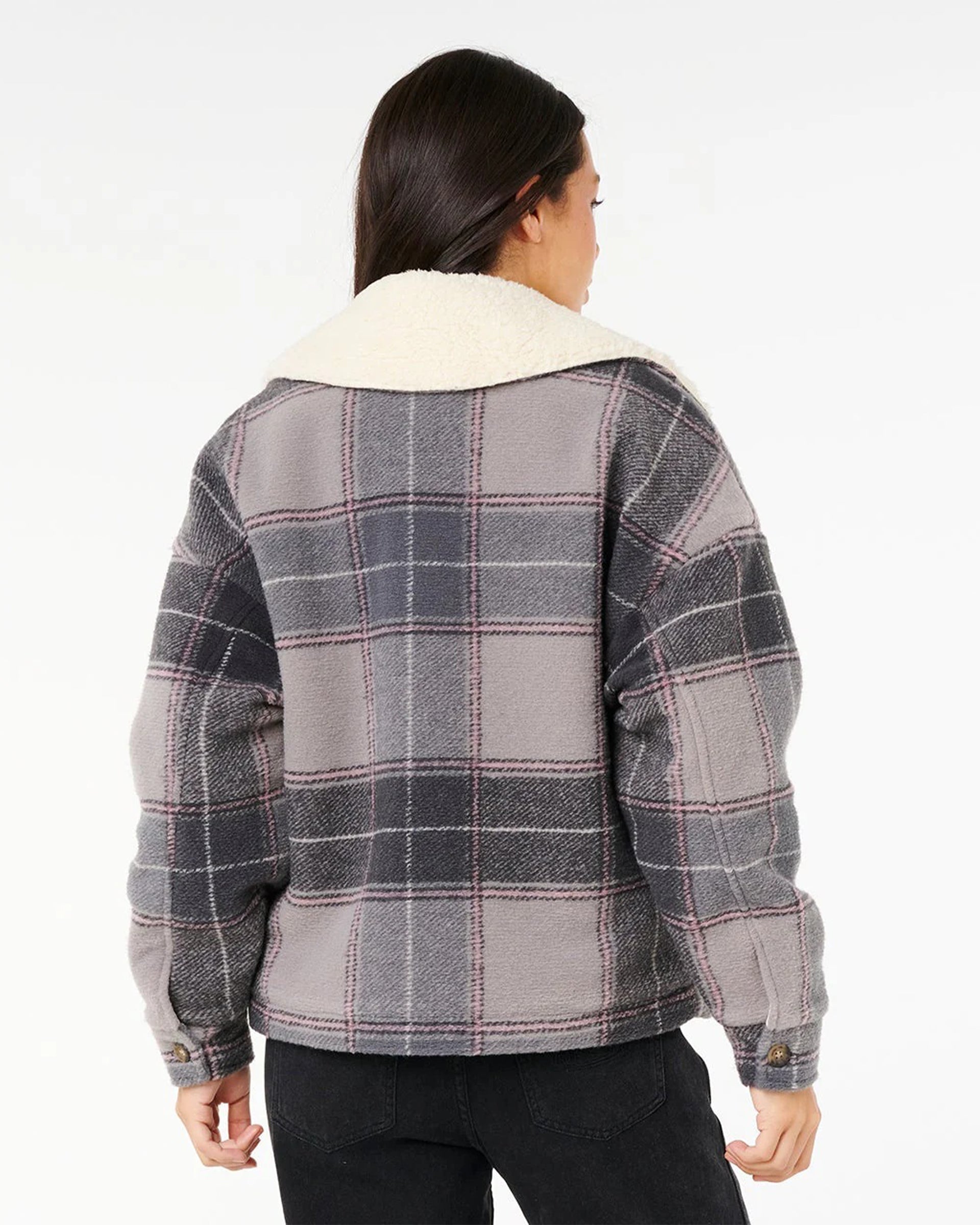 Rip Curl Women's Sunset Luau Check Shacket - Washed Black