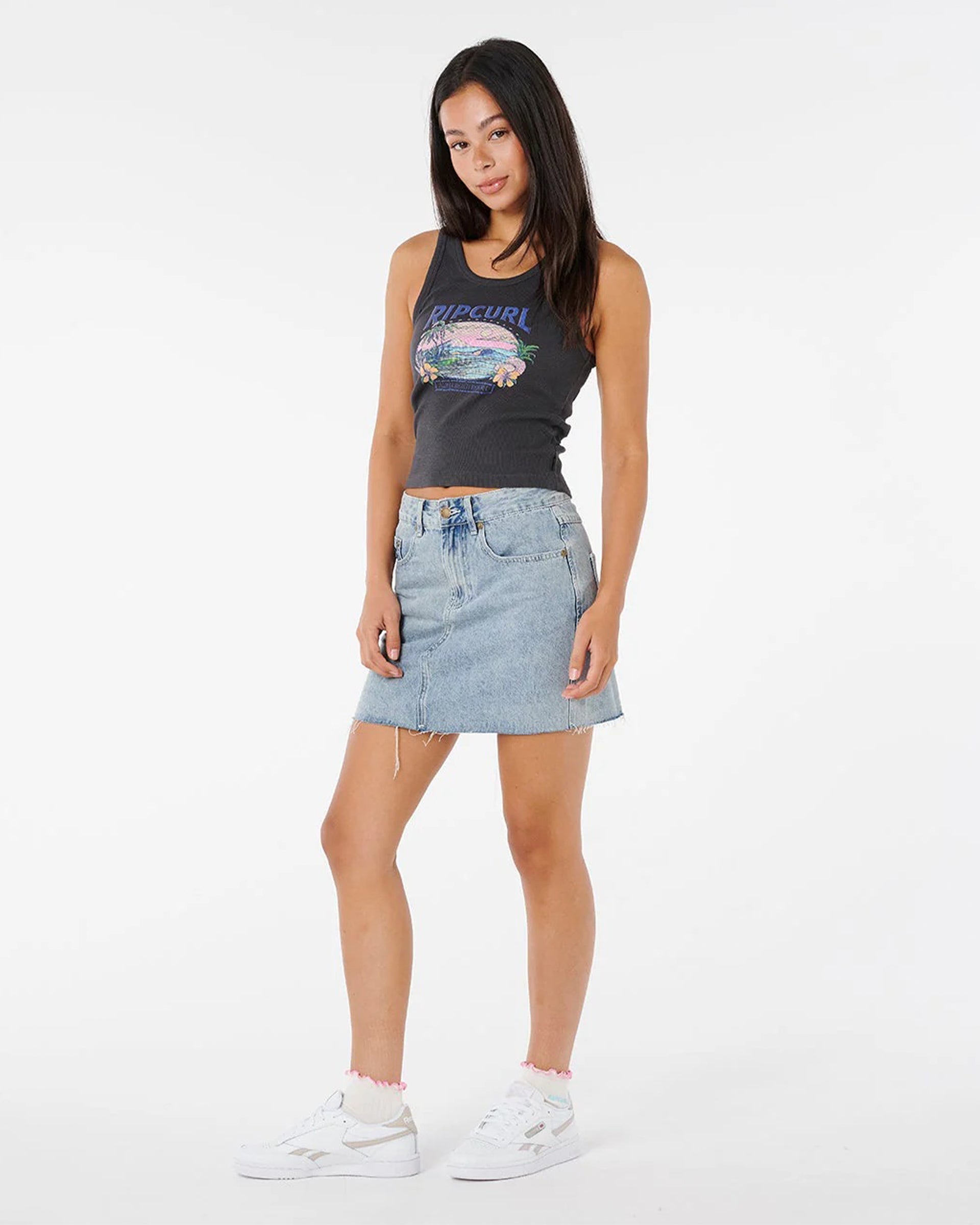 Sunset Ribbed Tank - Washed Black – Jack's Surfboards
