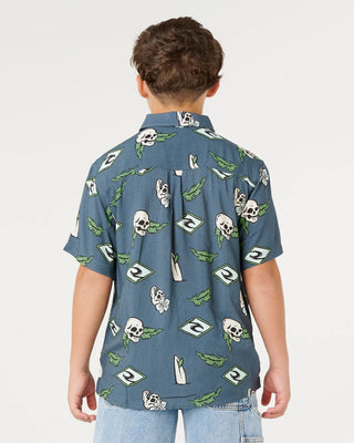 Rip Curl Boy's (8-16) Sunset Sesh Short Sleeve Shirt - Pine Night