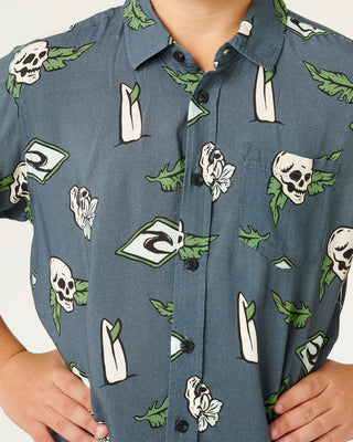 Rip Curl Boy's (8-16) Sunset Sesh Short Sleeve Shirt - Pine Night