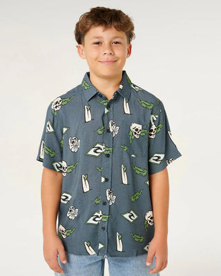 Rip Curl Boy's (8-16) Sunset Sesh Short Sleeve Shirt - Pine Night