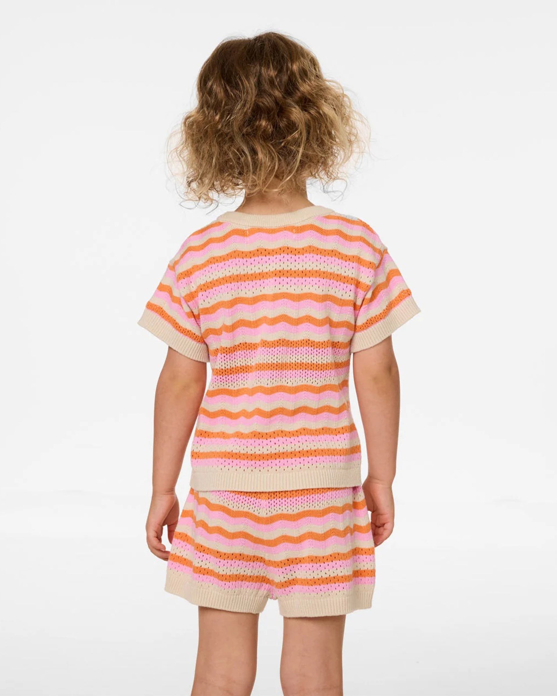 Rip Curl Girl's (0-6) Sunset Stripe Short Sleeve T-Shirt - Mandarin Orange