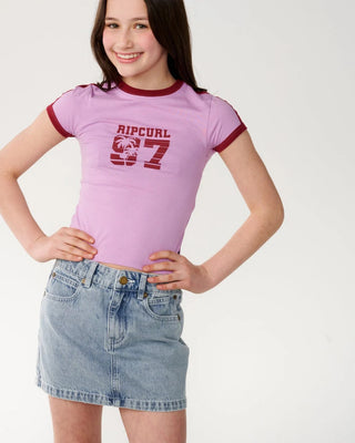 Rip Curl Girl's (8-16) Surf 97 Fitted Tee - Lilac