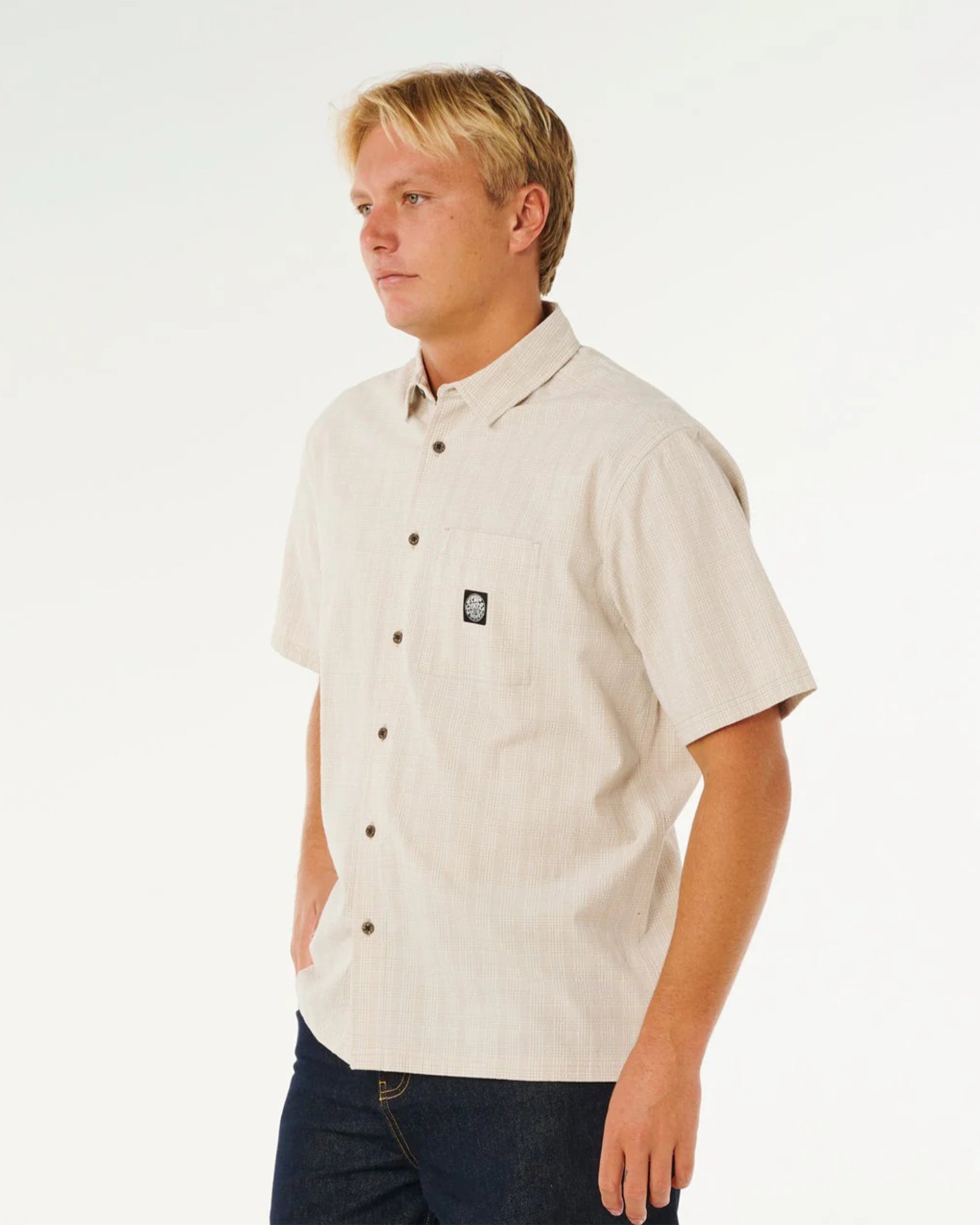 Rip Curl Premium Surf Check Short Sleeve Shirt - Bone