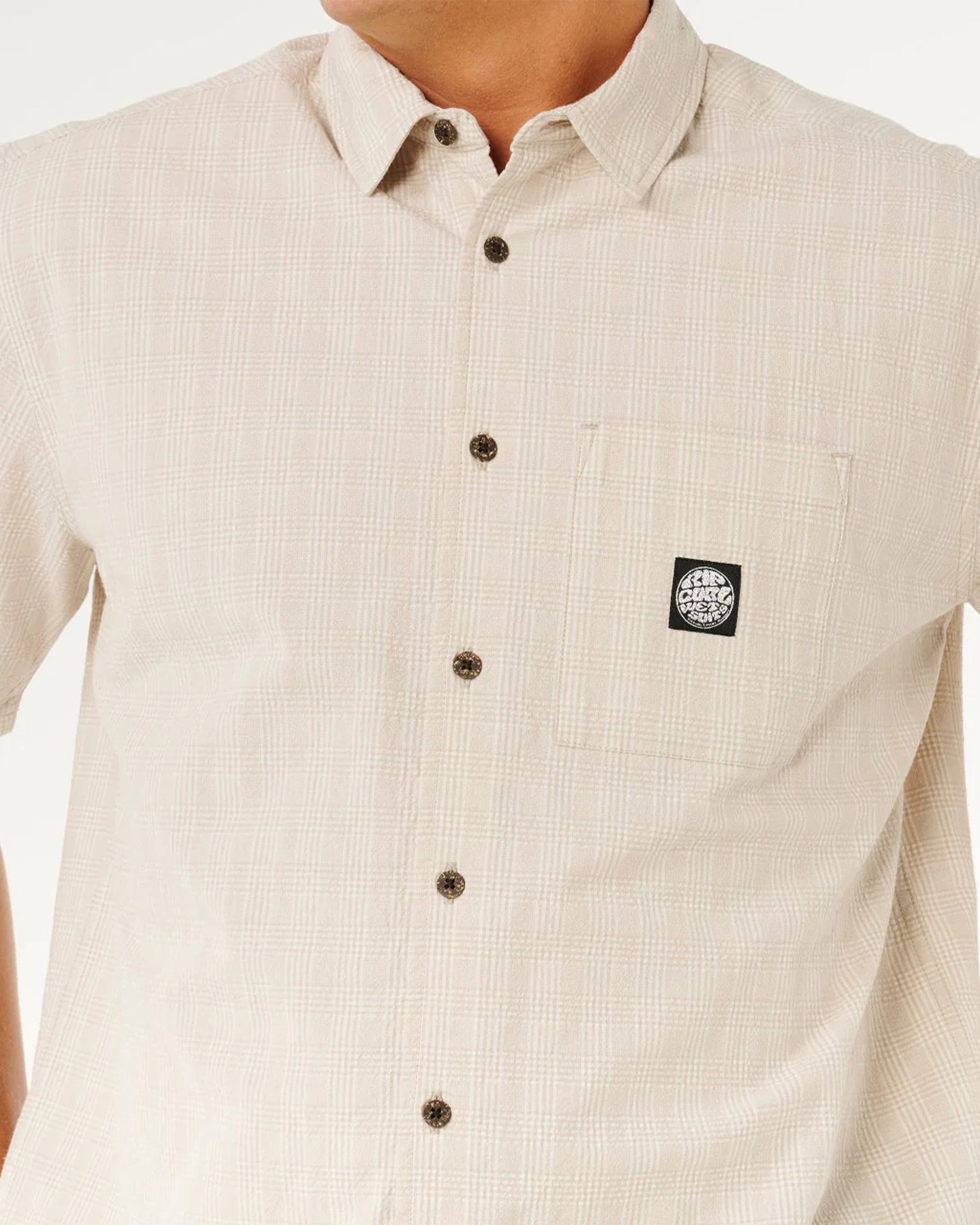 Rip Curl Premium Surf Check Short Sleeve Shirt - Bone