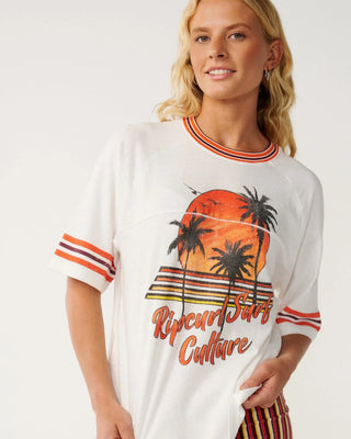 Rip Curl Women's Surf Culture Oversize Crop Tee - Bone