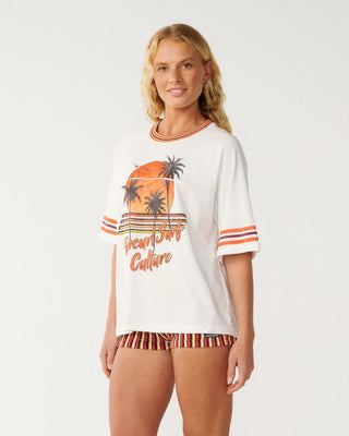 Rip Curl Women's Surf Culture Oversize Crop Tee - Bone