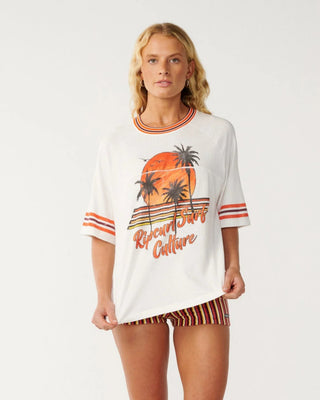 Rip Curl Women's Surf Culture Oversize Crop Tee - Bone