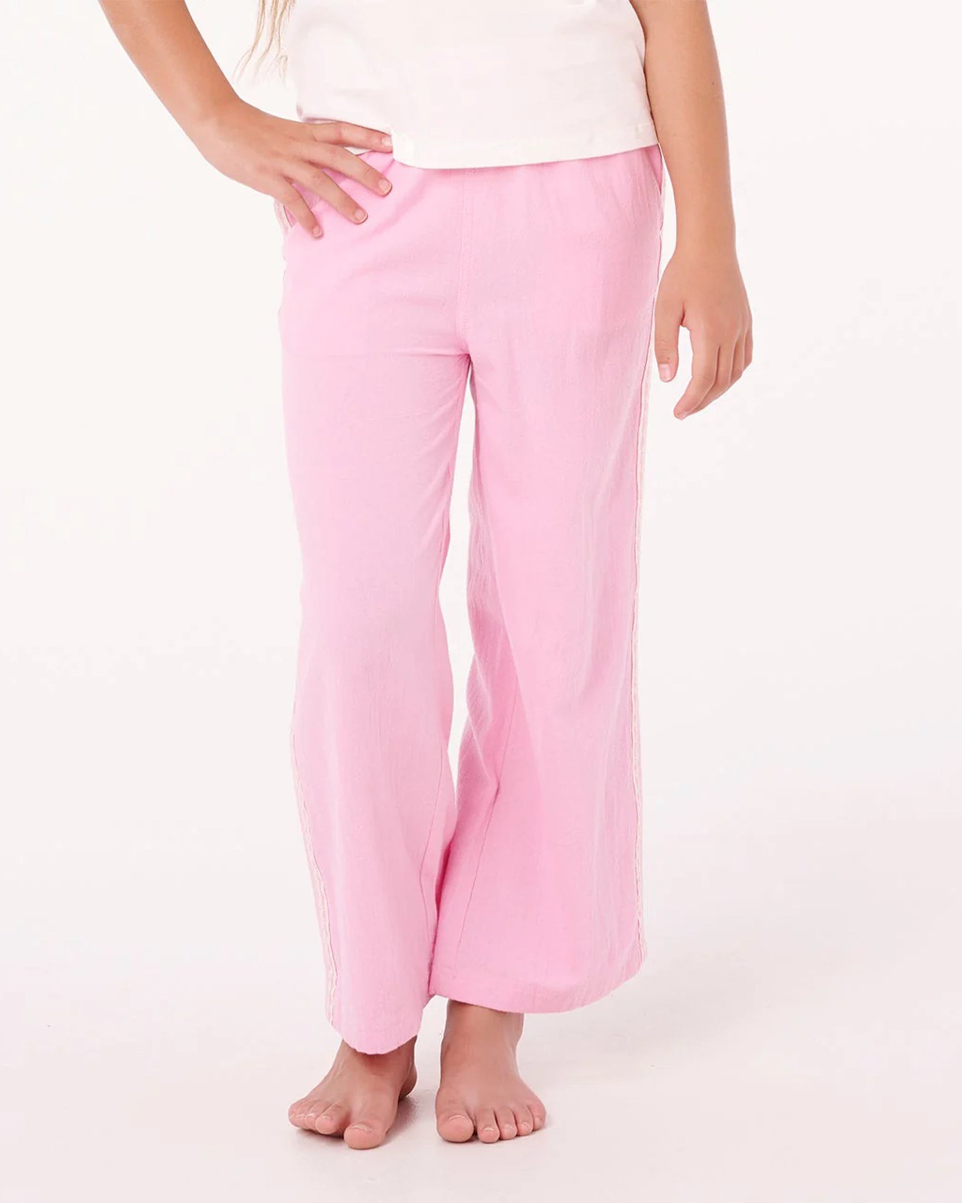 Rip Curl Girl's (8-16) Surf Luxe Summer Pant - Bright Pink