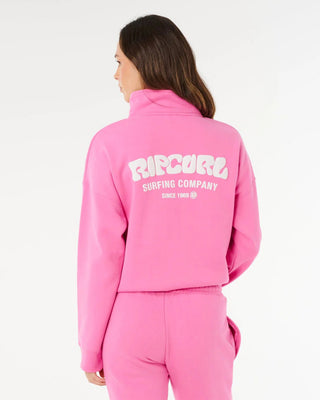 Rip Curl Women's Surf Puff 1/4 Zip - Super Pink