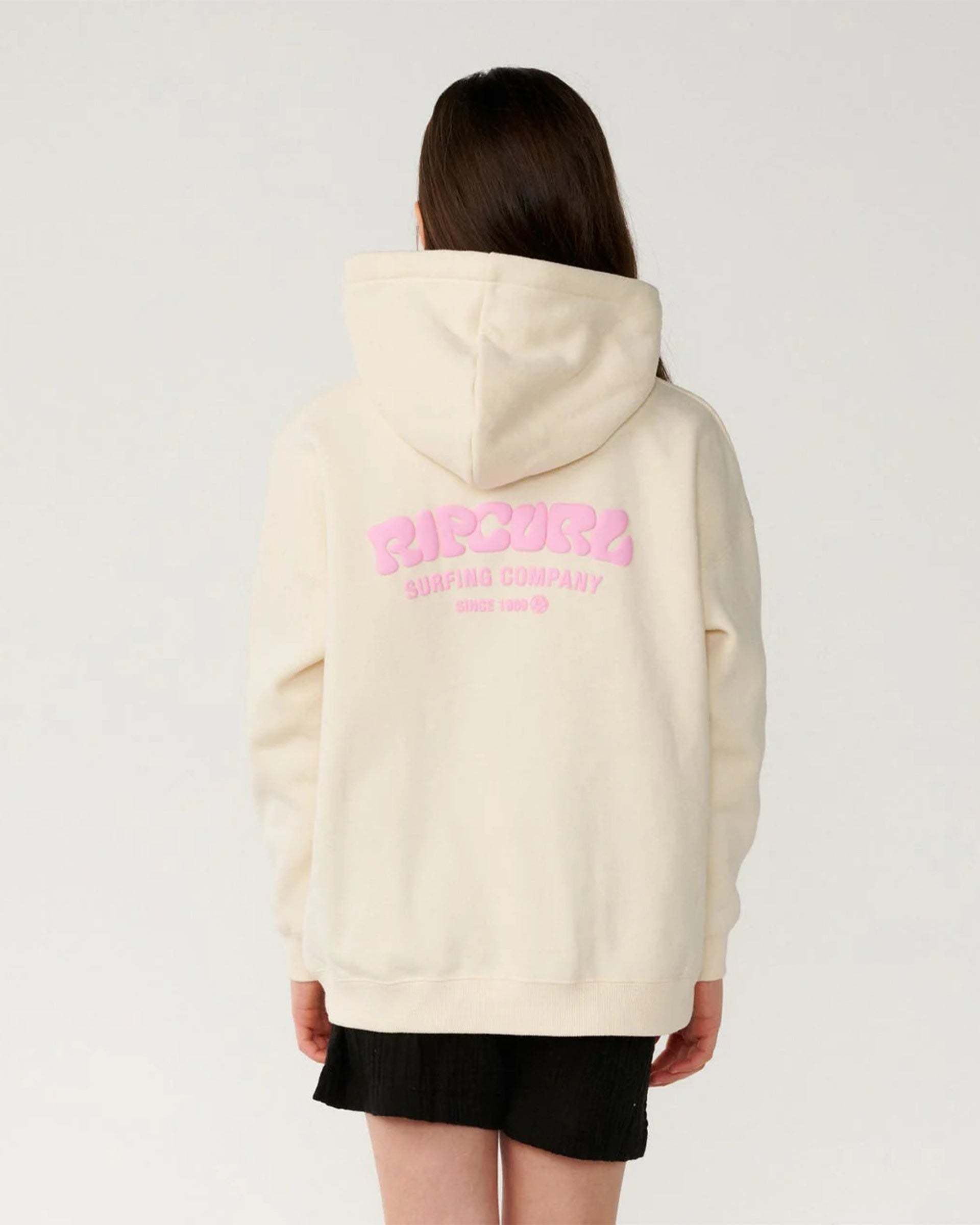 Rip Curl Girl's (8-16) Surf Puff Hood - Bone/Pink