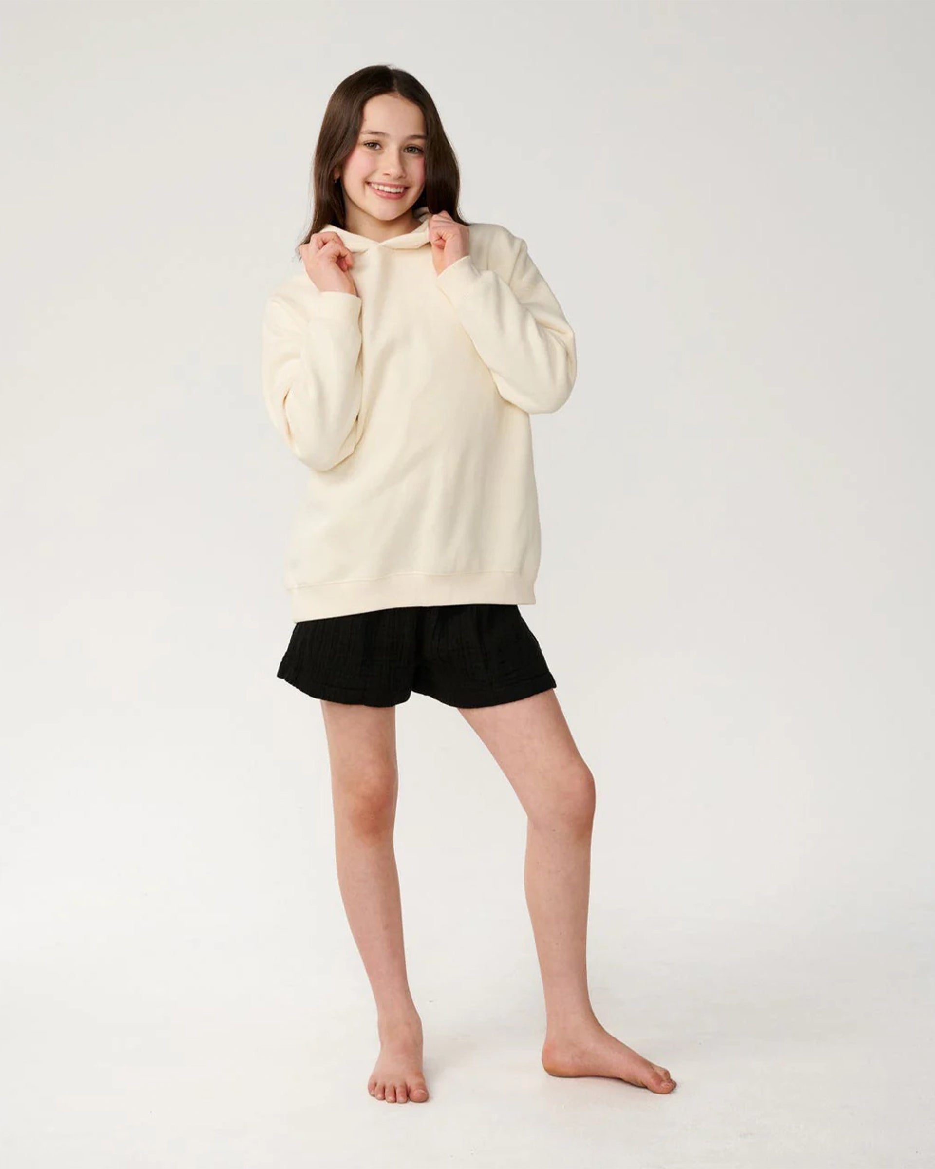 Rip Curl Girl's (8-16) Surf Puff Hood - Bone/Pink