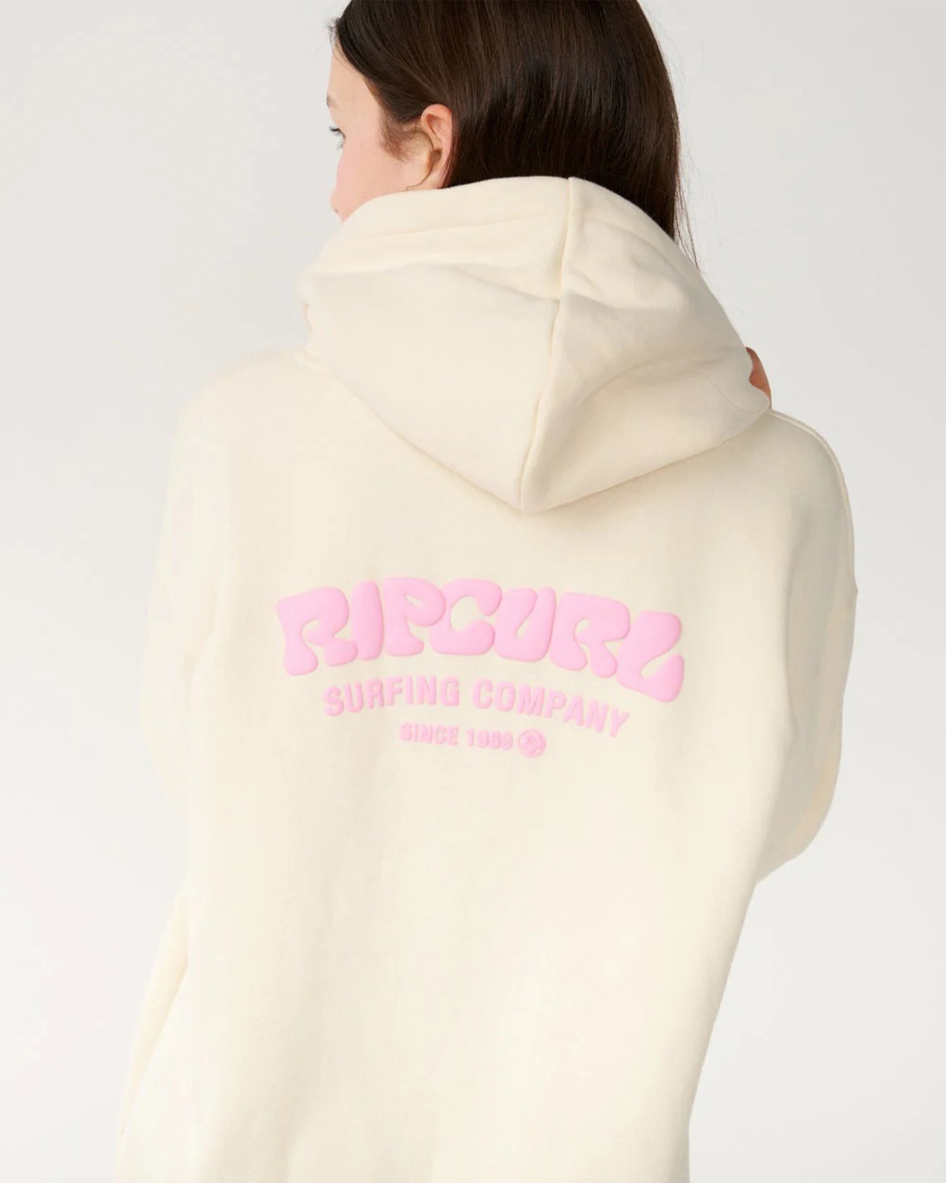 Rip Curl Girl's (8-16) Surf Puff Hood - Bone/Pink