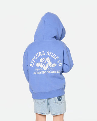 Rip Curl Girl's (1-8) Surf Puff Heritage Hood - Mid Blue