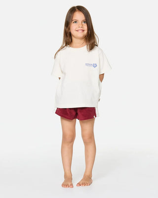 Rip Curl Girl's (1-8) Surf Puff Standard Tee - Bone/Blue