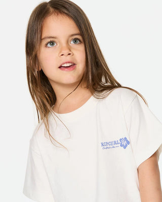 Rip Curl Girl's (1-8) Surf Puff Standard Tee - Bone/Blue