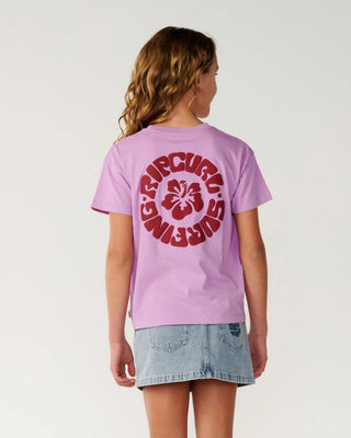 Rip Curl Girl's Surf Puff Relaxed Short Sleeve T-Shirt - Bright Lilac