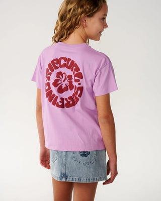 Rip Curl Girl's Surf Puff Relaxed Short Sleeve T-Shirt - Bright Lilac