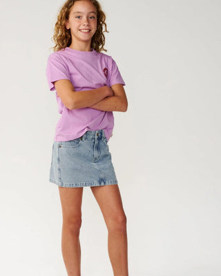 Rip Curl Girl's Surf Puff Relaxed Short Sleeve T-Shirt - Bright Lilac