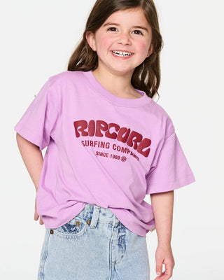 Rip Curl Girl's (1-8) Surf Puff Standard Tee - Bright Lilac
