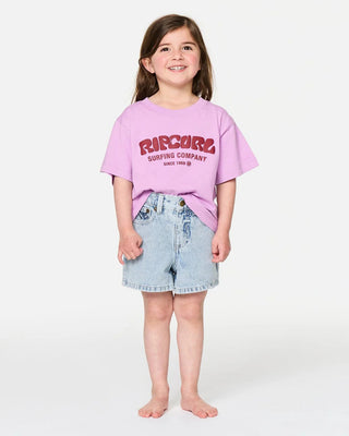 Rip Curl Girl's (1-8) Surf Puff Standard Tee - Bright Lilac