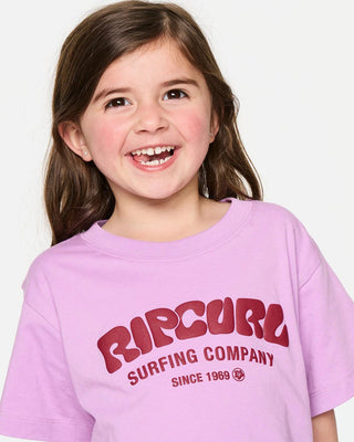 Rip Curl Girl's (1-8) Surf Puff Standard Tee - Bright Lilac