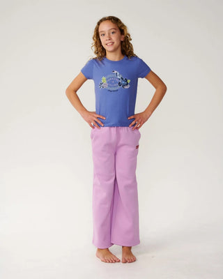 Rip Curl Girl's (8-16) Surf Puff Wide Leg T Pant - Lilac