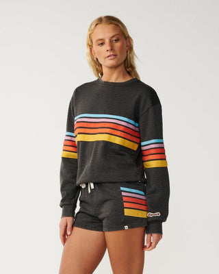 Women's Surf Revival Relaxed Crew - Washed Black