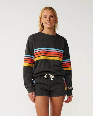 Women's Surf Revival Relaxed Crew - Washed Black