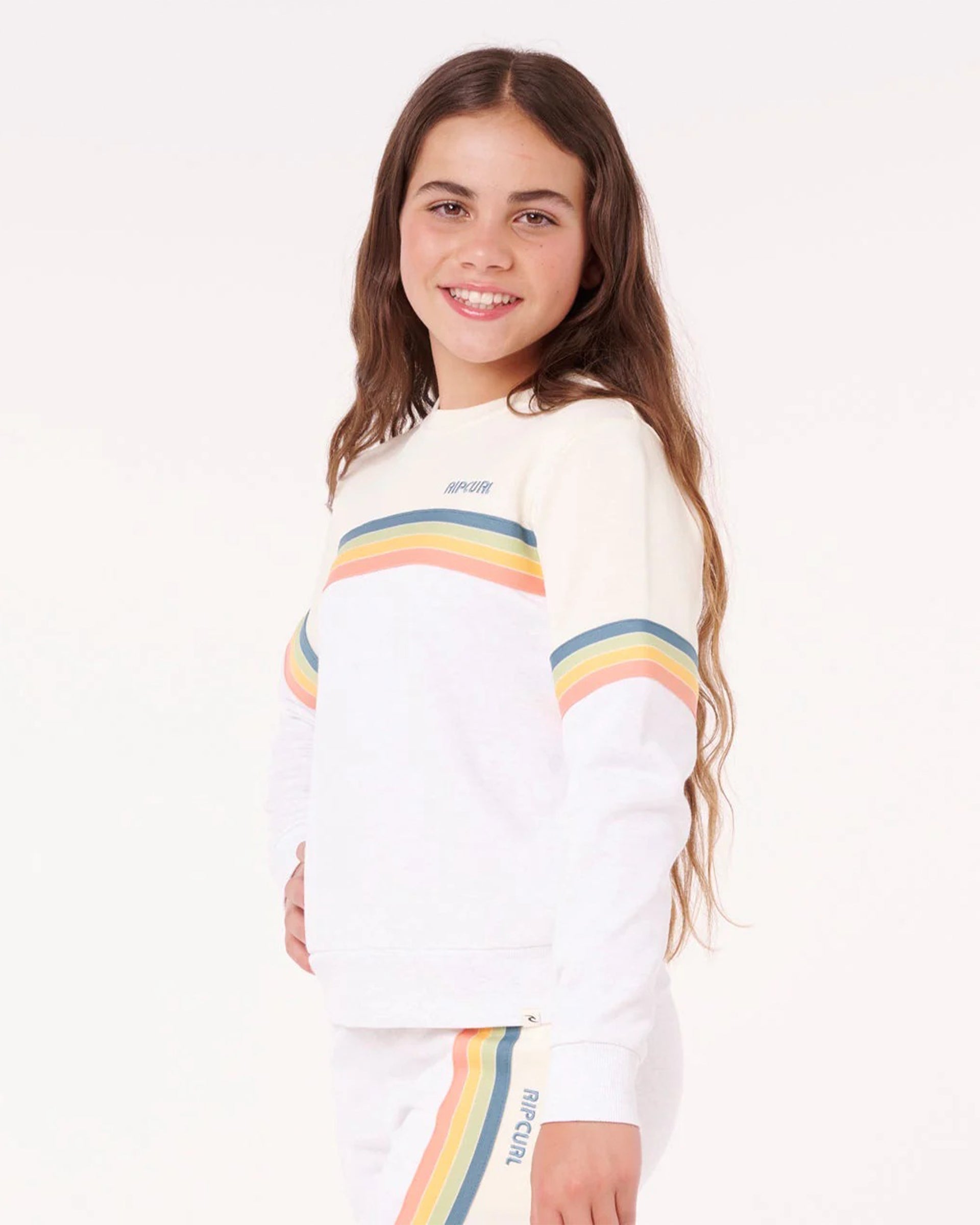 Rip Curl Girl's (8-16) Surf Revival Crew - Grey Marle