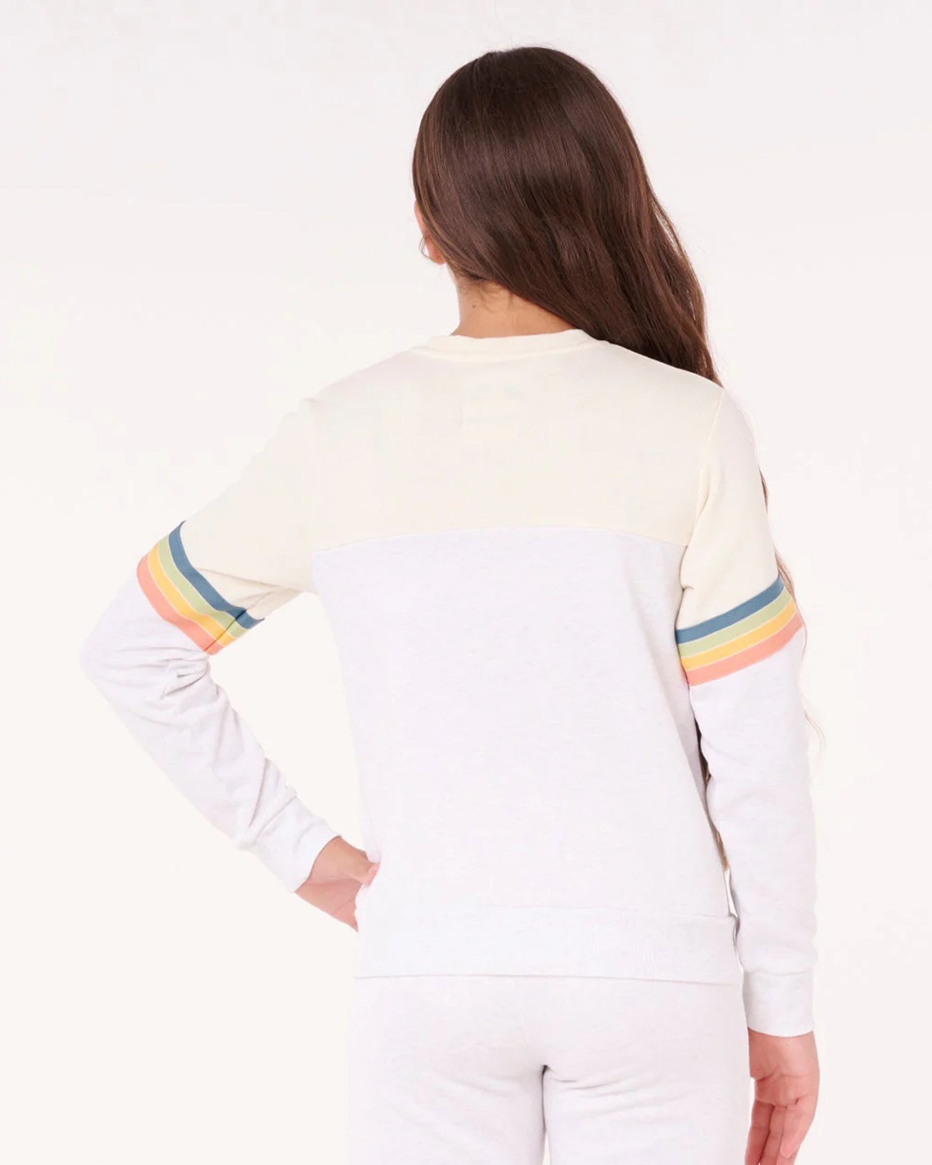 Rip Curl Girl's (8-16) Surf Revival Crew - Grey Marle