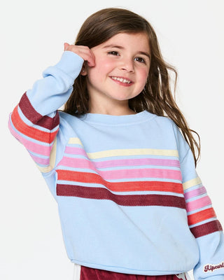 Rip Curl Girl's (1-8) Surf Revival Crew - Sky Blue