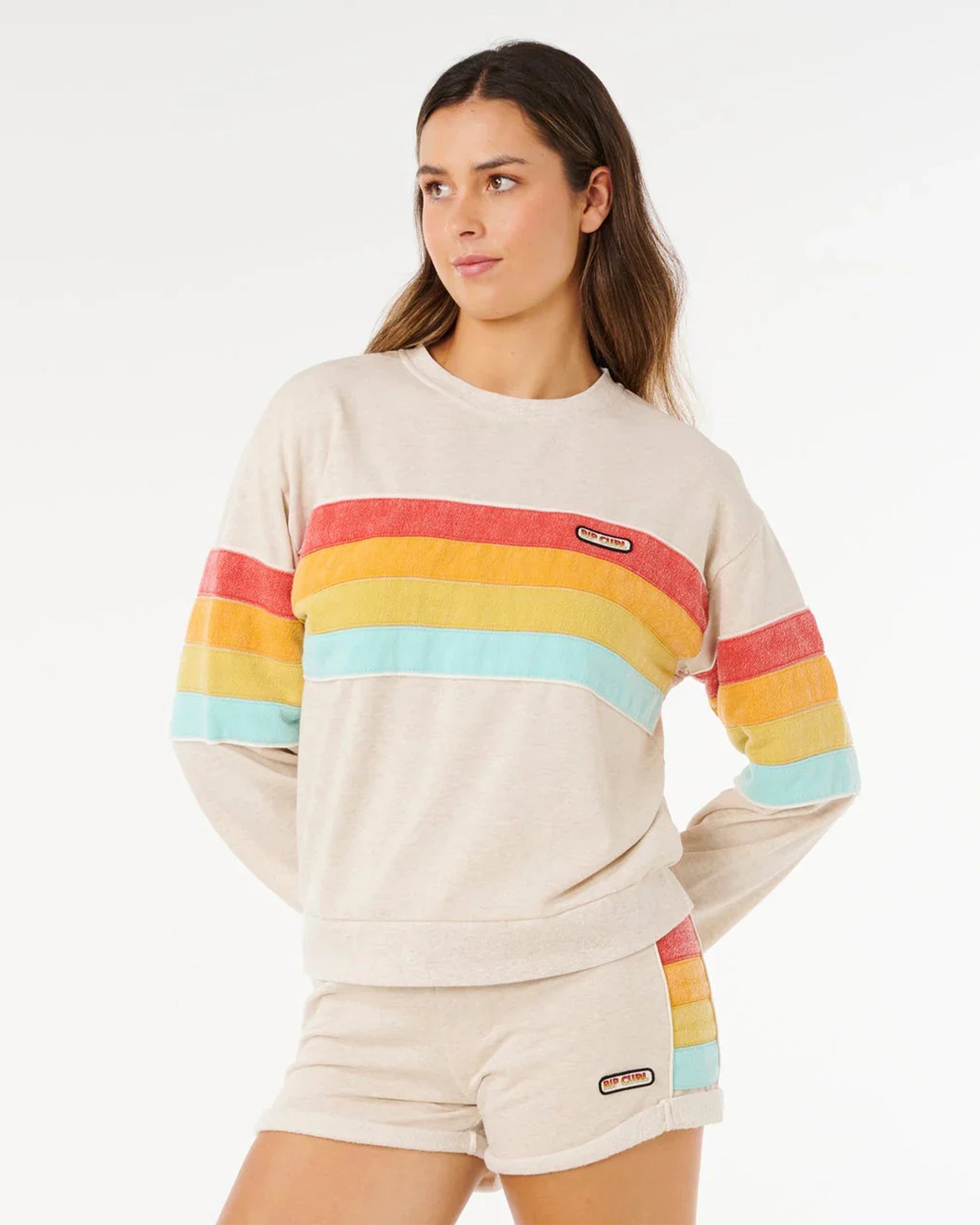 Rip Curl Women's Surf Revival Relaxed Crew - Oatmeal