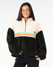 Women's Surf Revival Polar Fleece - Black/Off White