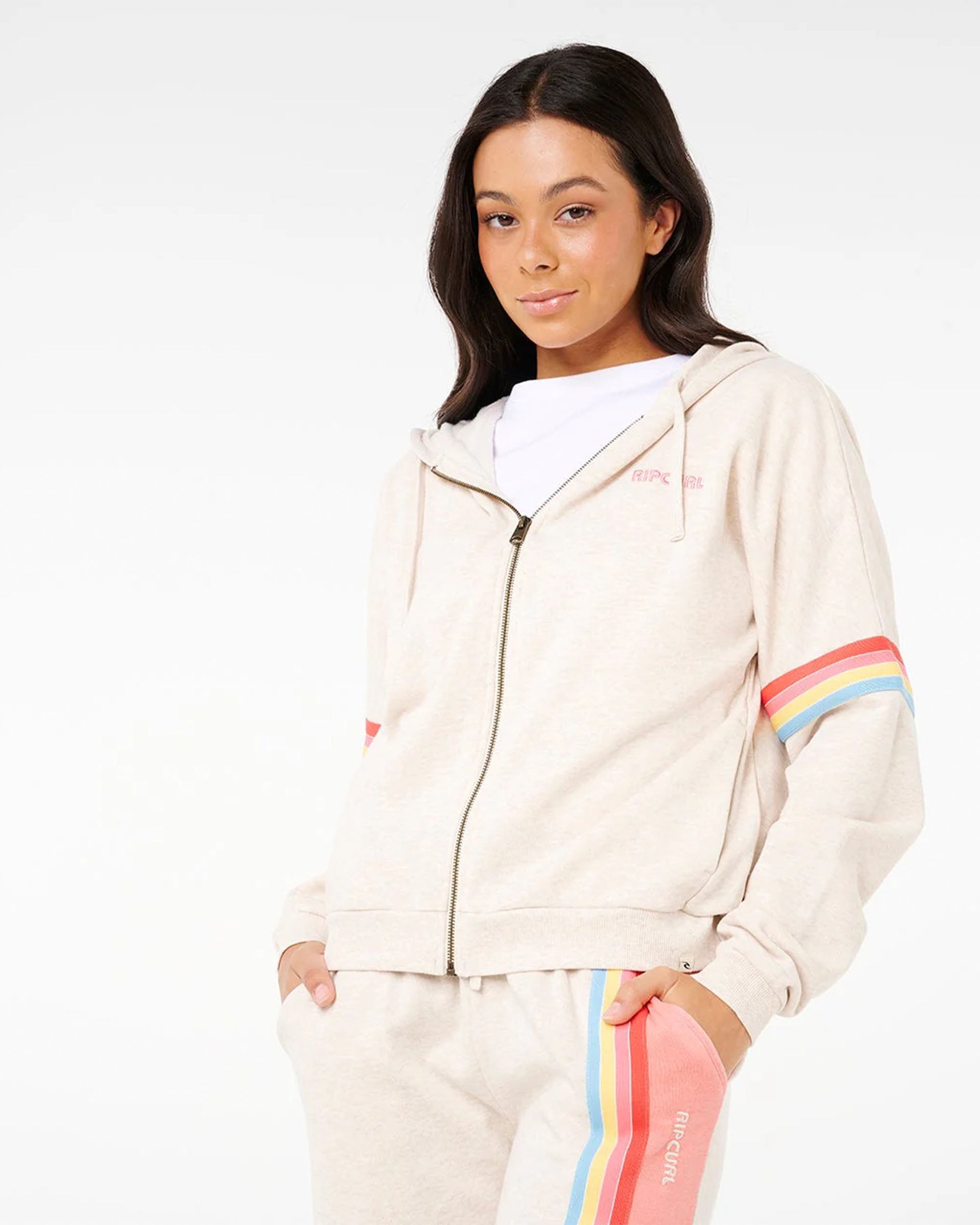 Rip Curl Women's Surf Revival Zip Through Jacket - Oatmeal Marle