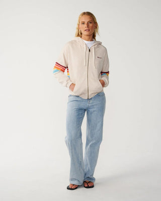 Rip Curl Women's Surf Revival Relaxed Zip Thru - Oatmeal Marle