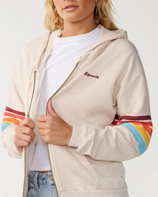 Rip Curl Women's Surf Revival Relaxed Zip Thru - Oatmeal Marle